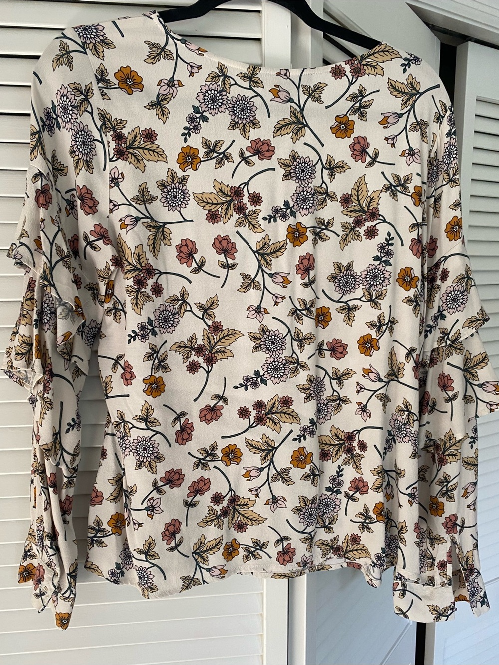 Sanctuary Cream Floral Blouse with Pink & Mustard Accents